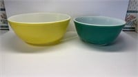 Pyrex Yellow & Green Bowls