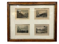 3 William Bartlett & 1 George Oakley Engravings