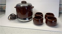 West Bend Electric Crock Bean Pot & Bowls