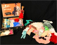 Vintage Barbie in Suitcase w/ Clothing Assortment
