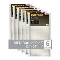 Filtrete MPR 300, MERV 5, 12x24x1 6 Pack