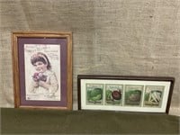 Garden themed framed print and vegetable packets.