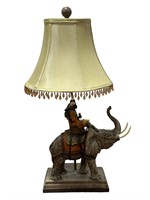Elephant Lamp w/Boy & Monkey Riders