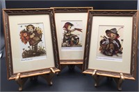3 Hummel Pictures with Stands