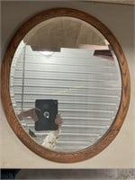 Vintage bevel edged oval mirror
