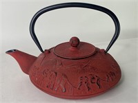 Elephants Metal Tea Pot 8" Wide