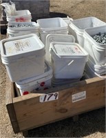 Large Quantity/Pails of Unused Nuts and Bolts