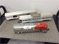 3 passenger train cars