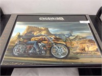 Framed Ghostrider motorcycle picture, 20" x 16"