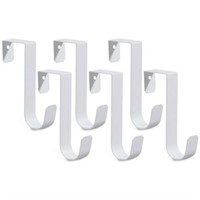 6 Pack Sturdy Metal Over Door Hooks  White