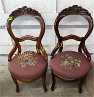 2 matching  fabric  bottom side chairs-46"tall