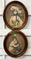 2 framed Victorian pictures-22x19