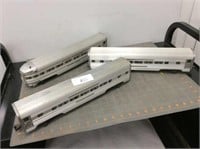 3 passenger train cars