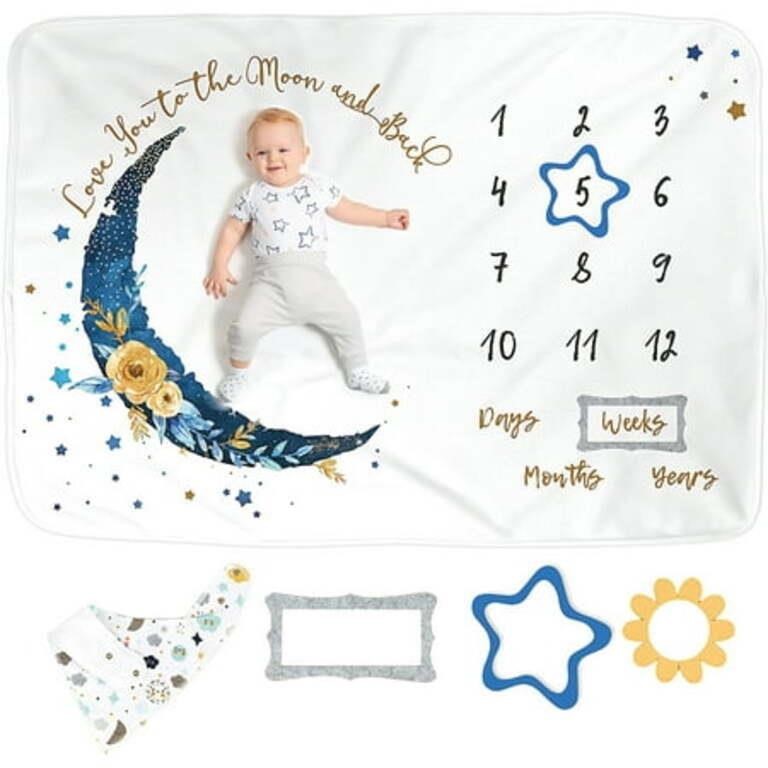 60 x 40"  Luka&Lily Monthly Baby Milestone Blanket