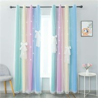 51 x 96  Blackout Stars Curtains for Kids Bedroom