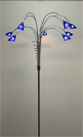 Modern 10-Lite Floor Lamp w/ Blue Glass Shades