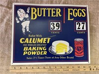 Tin Calumet Baking Powder sign