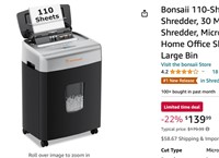 Bonsaii 110-Sheet Autofeed Paper Shredder,