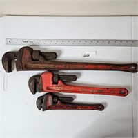 Ridgid & S.K. Wayne Pipe Wrenches (3)