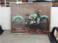 Framed Harley-Davidson motorcycle print
