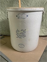 Vintage Western Stoneware 20 gallon Maple Leaf