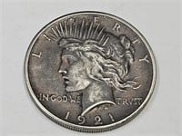 1921 Silver Peace Dollar Coin