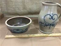 Vintage Maple City pottery. Bowl and piycher