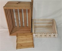 Wooden Crate, Wood Planter Basket, Wood Display