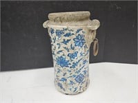Antique Blue & White Abarello Glazed Jar 11.25 "
