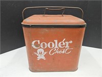 Vintage Cooler Chest W/ Galvanized Tray Seals Well