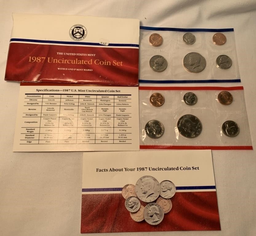 1987 D/P Uncirculated  Mint Set