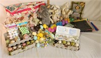 Easter Lot: Bunny Figures, Table Cloths