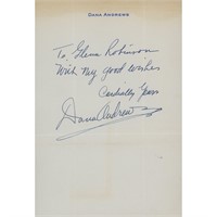 Dana Andrews signed letter