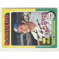 Texas Rangers Mike Hargrove signed  1975 Topps #10