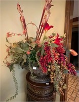 Large Beautiful Floral Arrangement Cherub Vase
