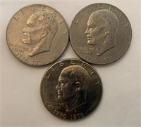 (2) 1976 NM (1)1976 D Eisenhower Dollar Coins