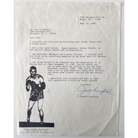Boxing HOF Jackie Cranford signed letter