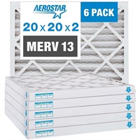 6 PK Aerostar 20x20x2 MERV 13 Pleated Air Filters