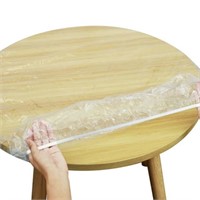 40-44 inches  Clear Round Fitted Vinyl Tablecloth