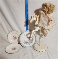Carousel Horse w/ Porcelain Doll, Homer Laughlin