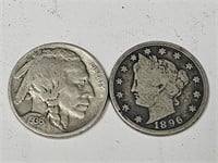 1896 V 1936 Buffalo Nickel Coins