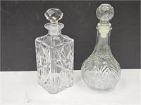 2 Liquor Decantors Beautiful Crystal & Other