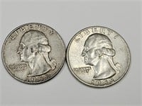 2 Silver Quarters 1958 D