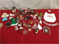 Ornaments galore, Santa sign