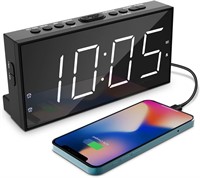 NEW Large Digital LED Alarm Clock w/Charger