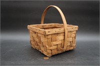 Hand-Made Split Wood Basket W/Nail Construction