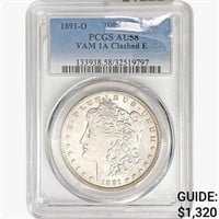 1891-O Morgan Silver Dollar PCGS AU58 VAM-1A