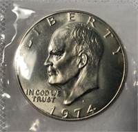 1974 S Uncirculated Eisenhower Silver Dollar