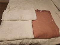 Cotton blankets full size ,2 white, 1 mauve
