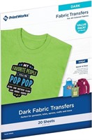 20 Sheets  Printworks Dark T-Shirt Transfers  Inkj